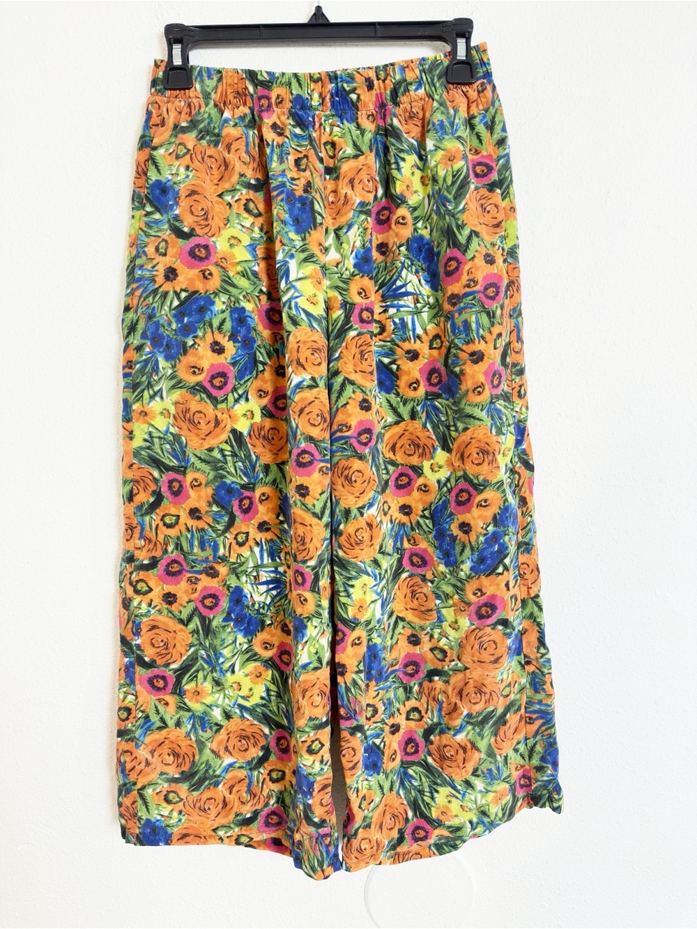 Lisa bayne floral print silk blend wide leg pants